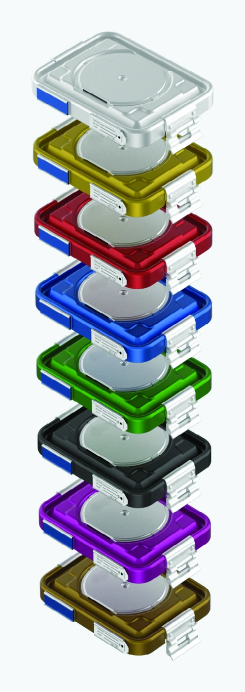 Barrier Model 1/2 Dental Container Lid Perforated Red 230X175 mm — Catalog model illustration